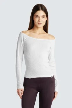FLEEK1 OFF-SHOULDER LS RIB